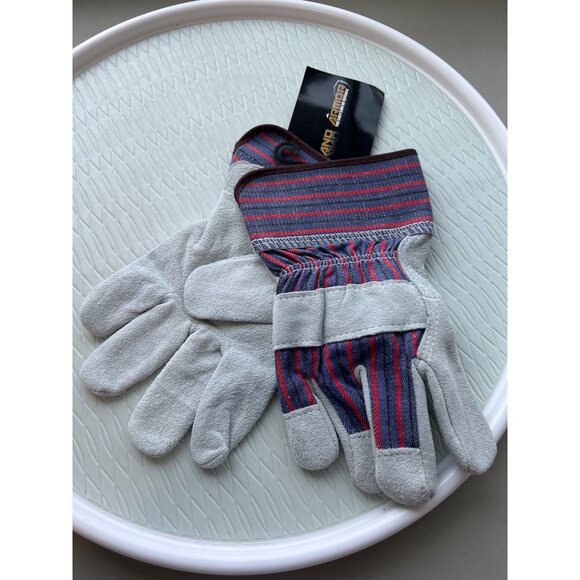 Hand Armor Premium Cow Suede Leather Gloves L 4 Inch Rubberized Safety Cuff NEW - Picture 4 of 6